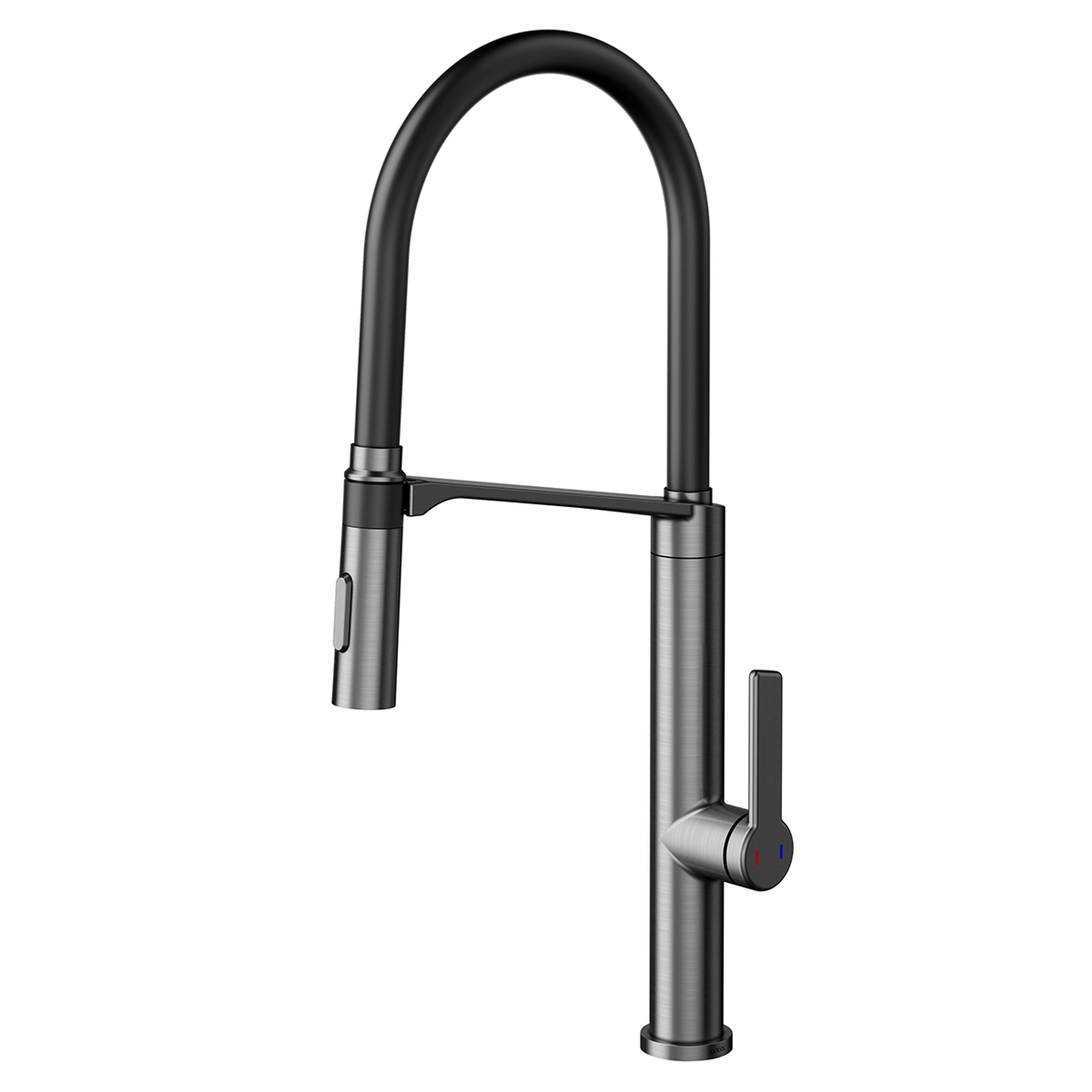 Misturador Monocomando Cozinha Doc Grafite Escovado com Mangueira Black Docol